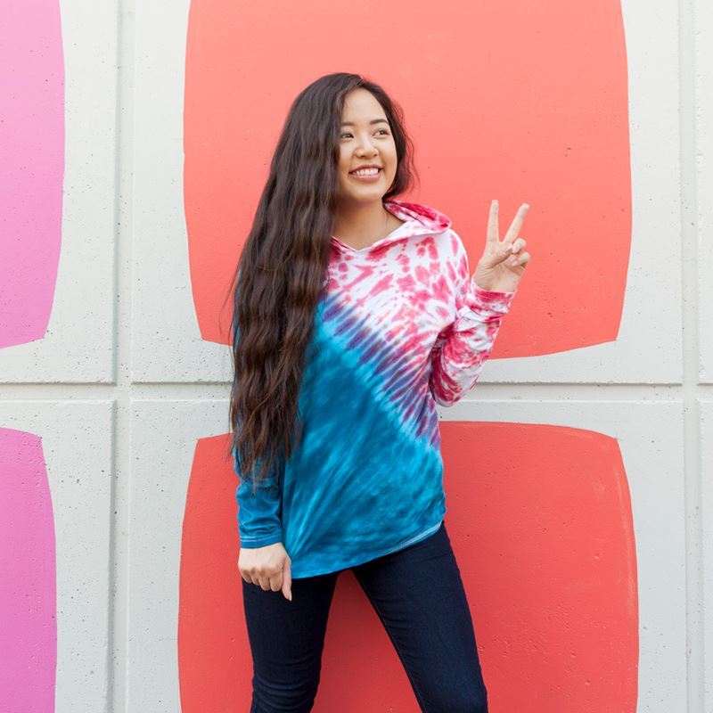 Pleat Crumple Tie-Dye Hoodie