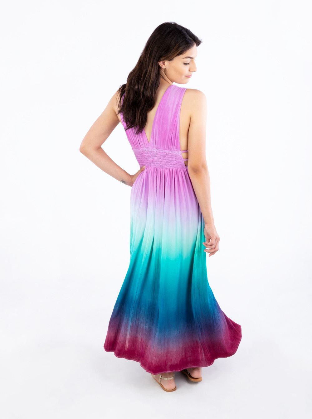 Tulip Ombre Tie Dye Maxi Dress