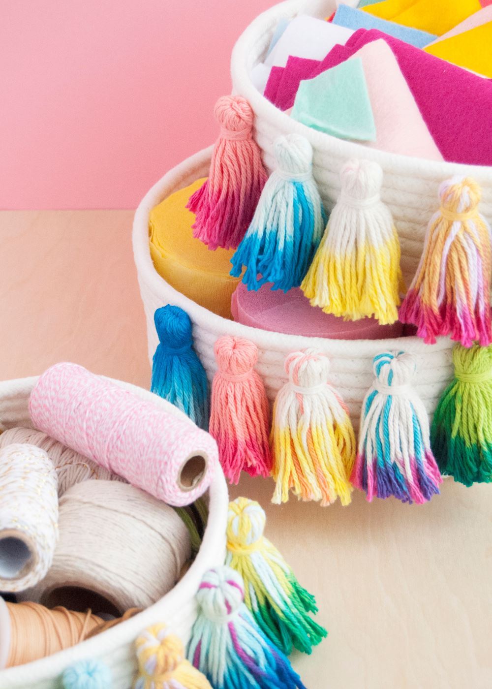 Tie-Dye Tassel Baskets with Tulip Two-Minute Tie Dye