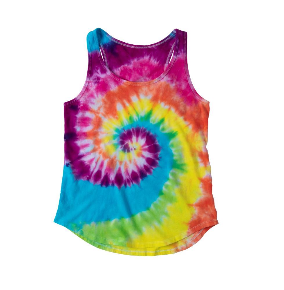 Tulip Tie Dye Spiral Pattern Ideas - Super Big tie-dye tank top