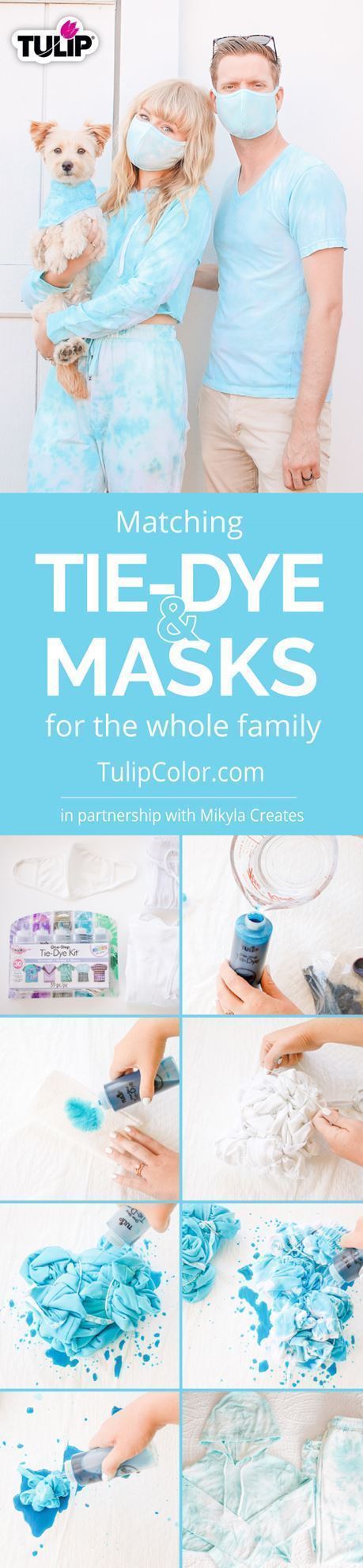 Tie Dye Matching Sweatsuits and Masks for the Whole Fam
