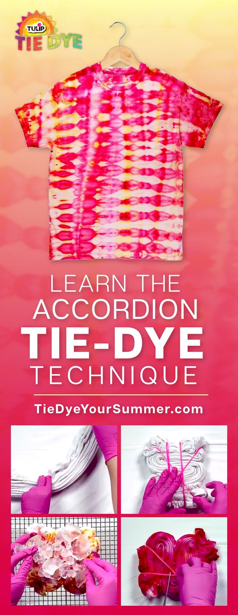 Accordion Tie-Dye Technique Pinterest Pin learn how to with step images