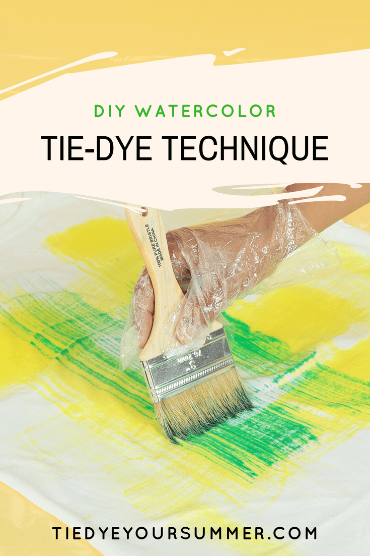 Watercolor Tie-Dye Color Brush Technique Brush on bright dyes for a fun DIY watercolor technique!  #howtotiedye #watercolortiedye #tiedyeyoursummer #tuliptiedye #watercolor